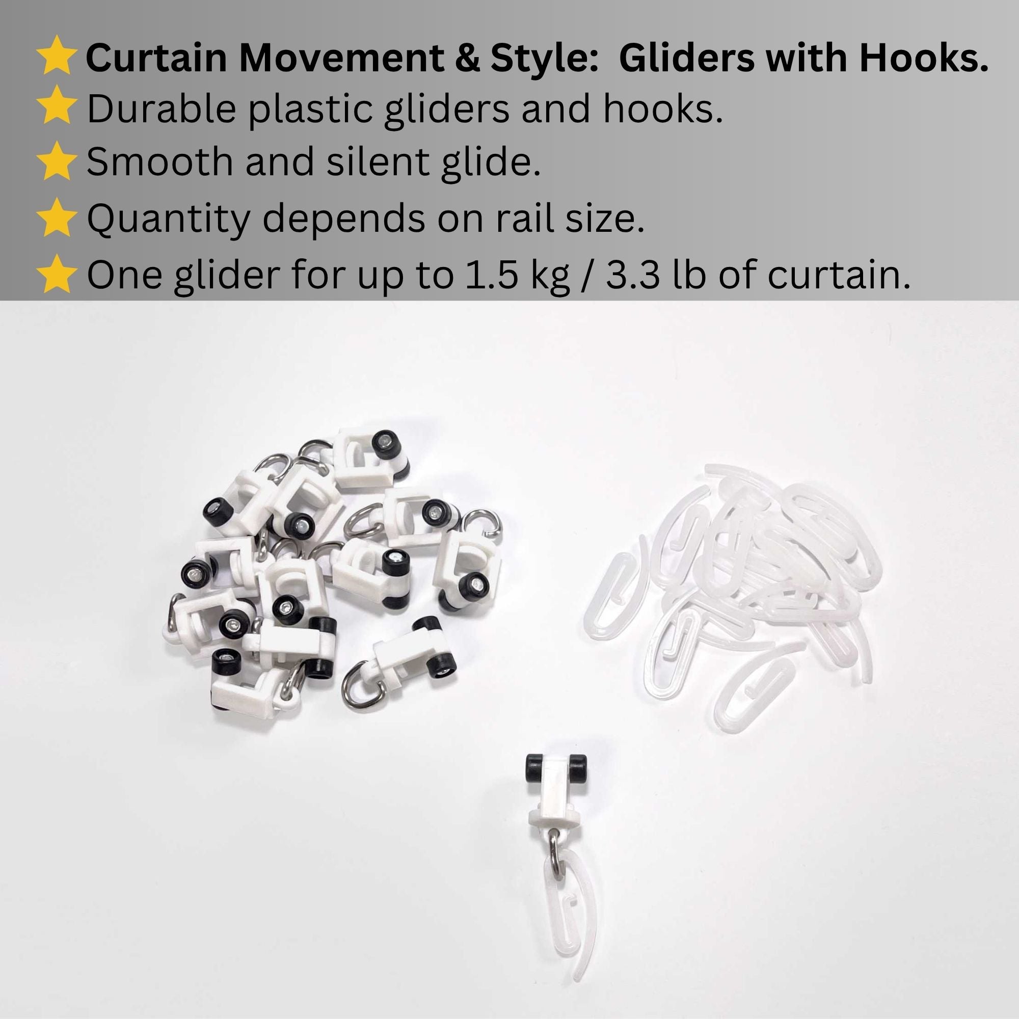 Single White Curtain Rail: Custom Sizes, Premium Ceiling-Mount Track for Wave Fold Drapery, Blinds, and Sheer Curtains