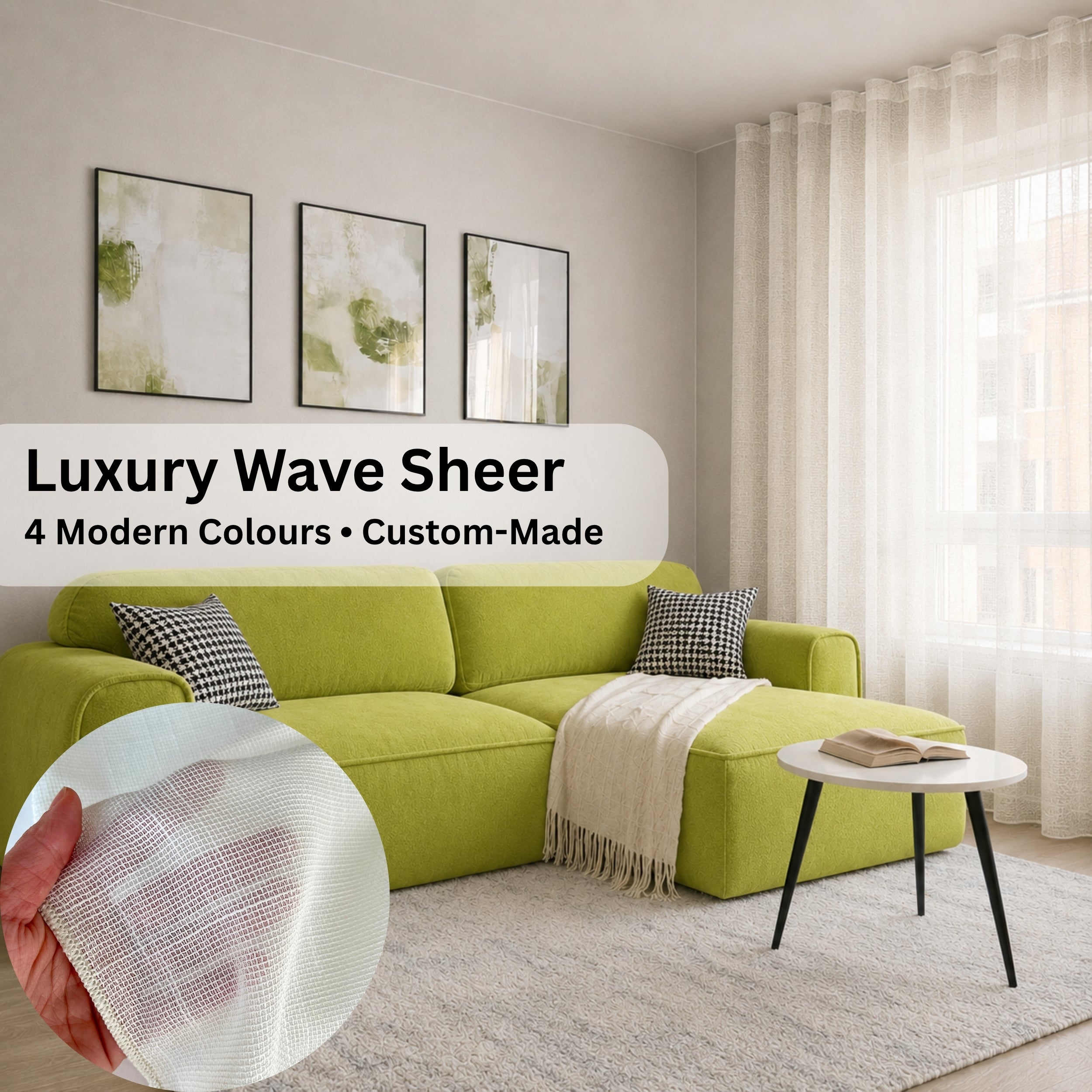 Wave-Weave Textured Sheer – Custom-Made Light Filtering Curtain