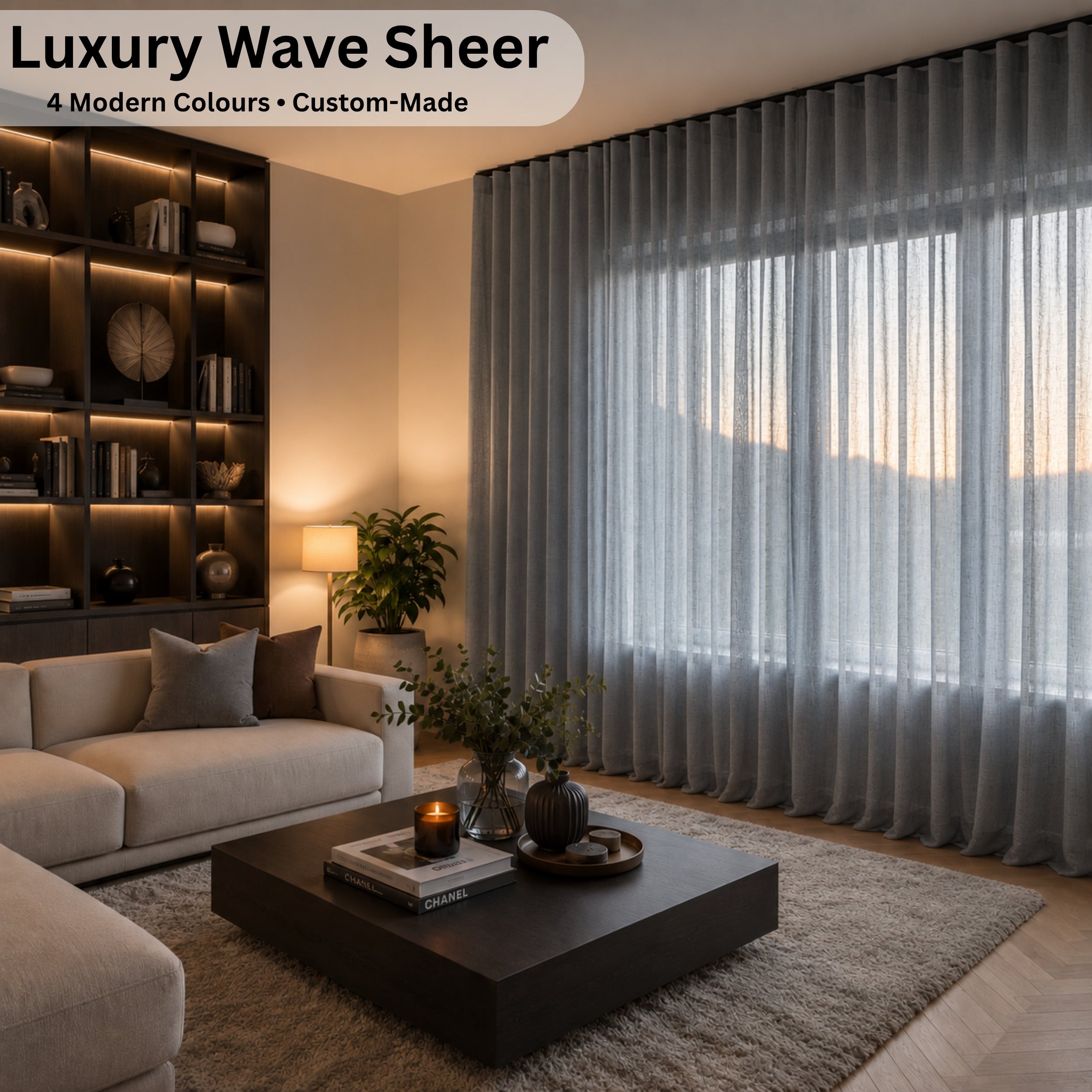 Wave-Weave Textured Sheer – Custom-Made Light Filtering Curtain