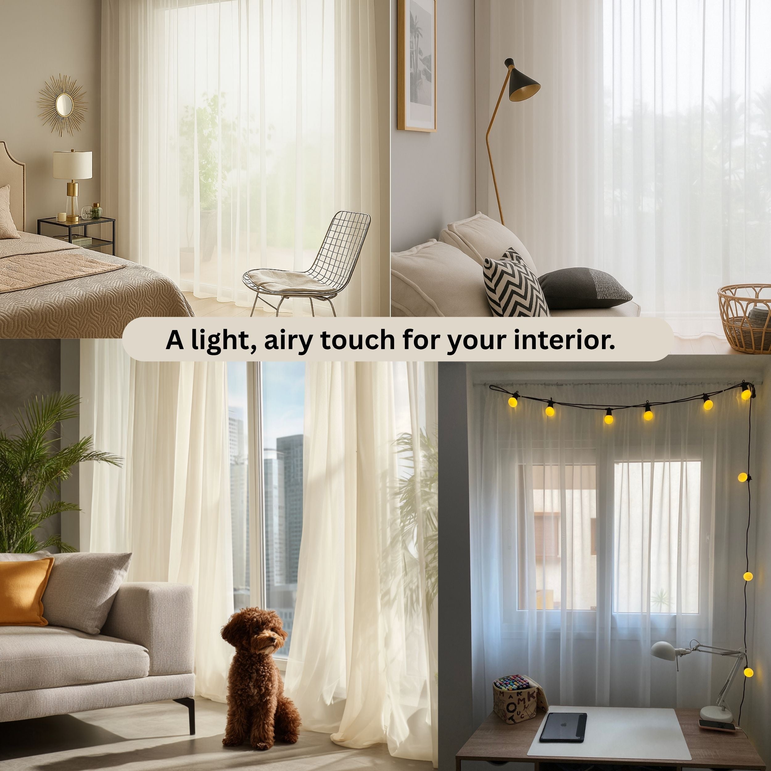 White Premium Sheer Curtain, Soft Breeze Sheer - The Whisper of Nature