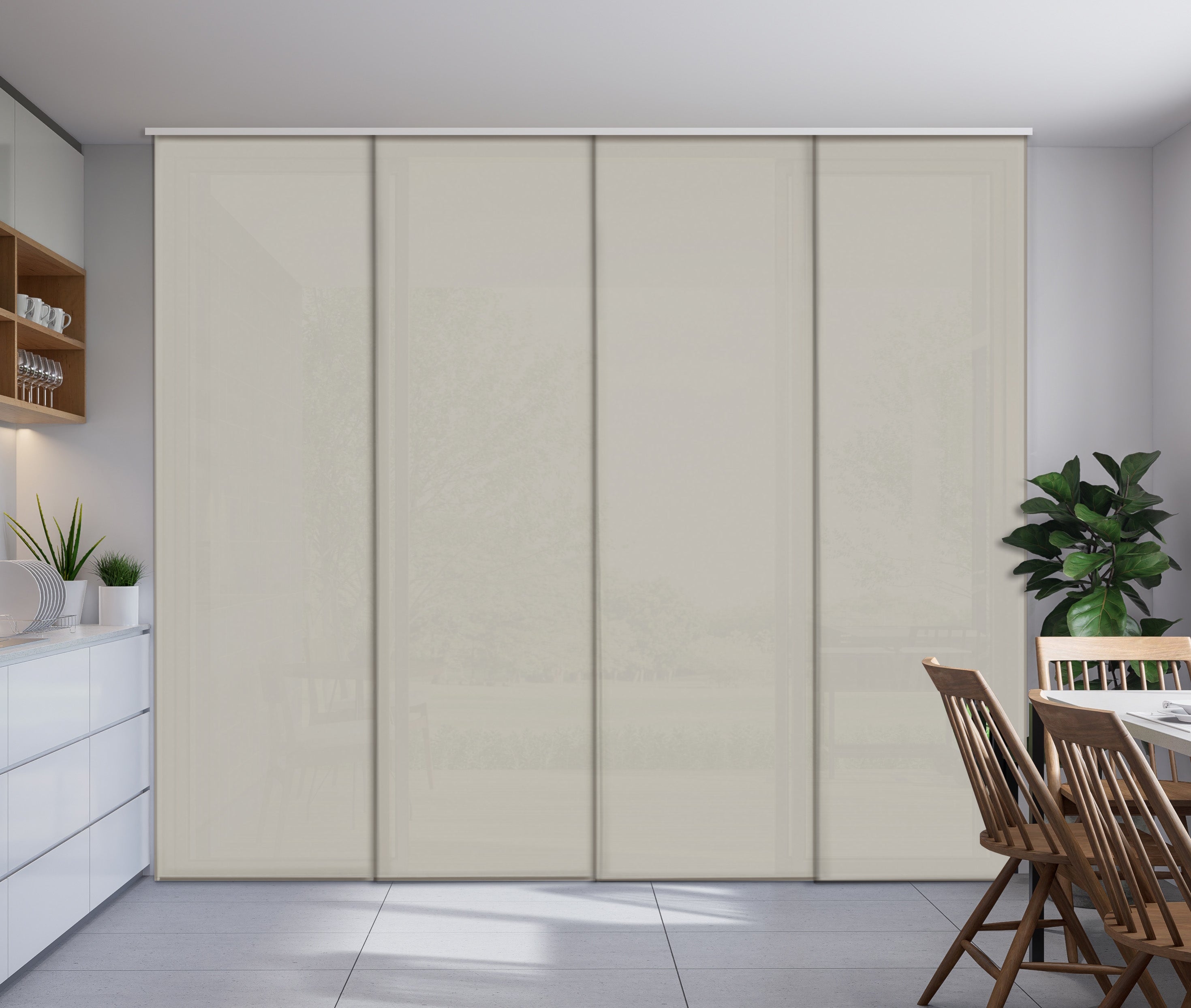 Sliding Panel Curtain Gray Moon Color