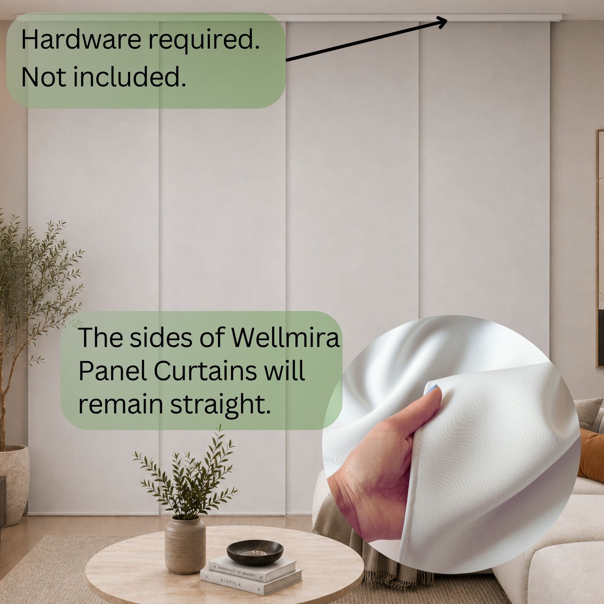Blackout Sliding Panel Curtain: Custom Vertical Blind for Sliding Glass Doors | Heat & Noise Reducing | Light Blocking