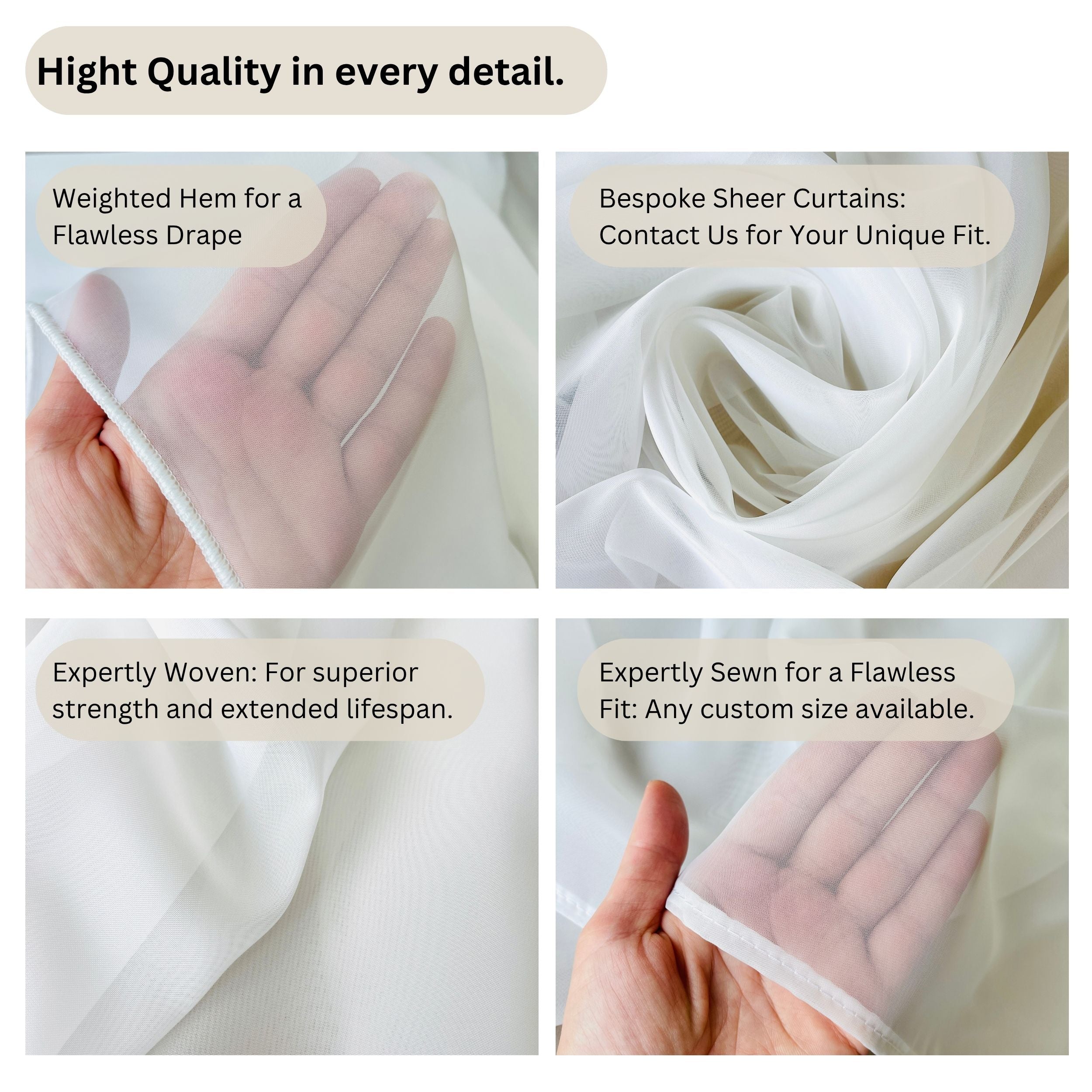 White Premium Sheer Curtain, Soft Breeze Sheer - The Whisper of Nature