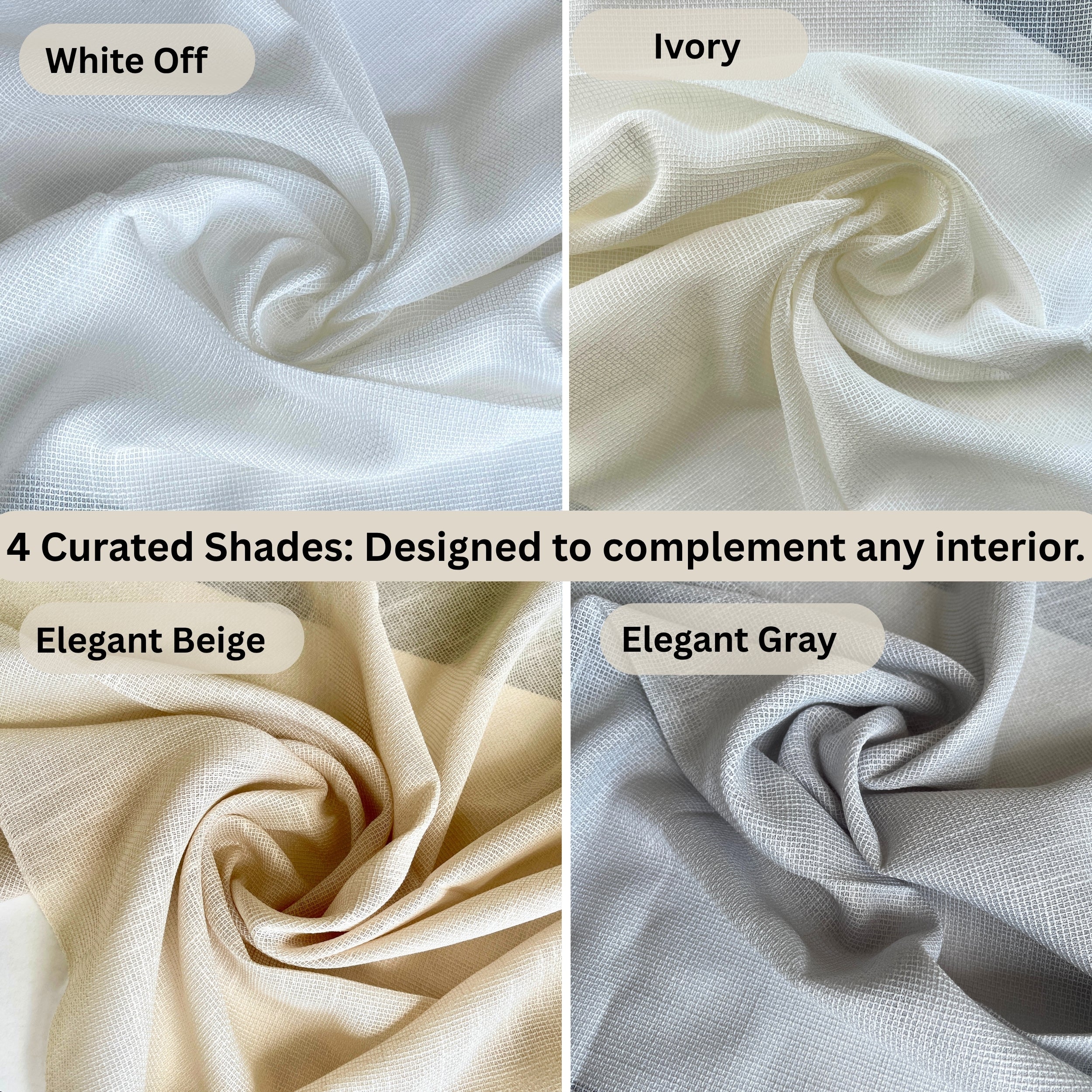 Wave-Weave Textured Sheer – Custom-Made Light Filtering Curtain