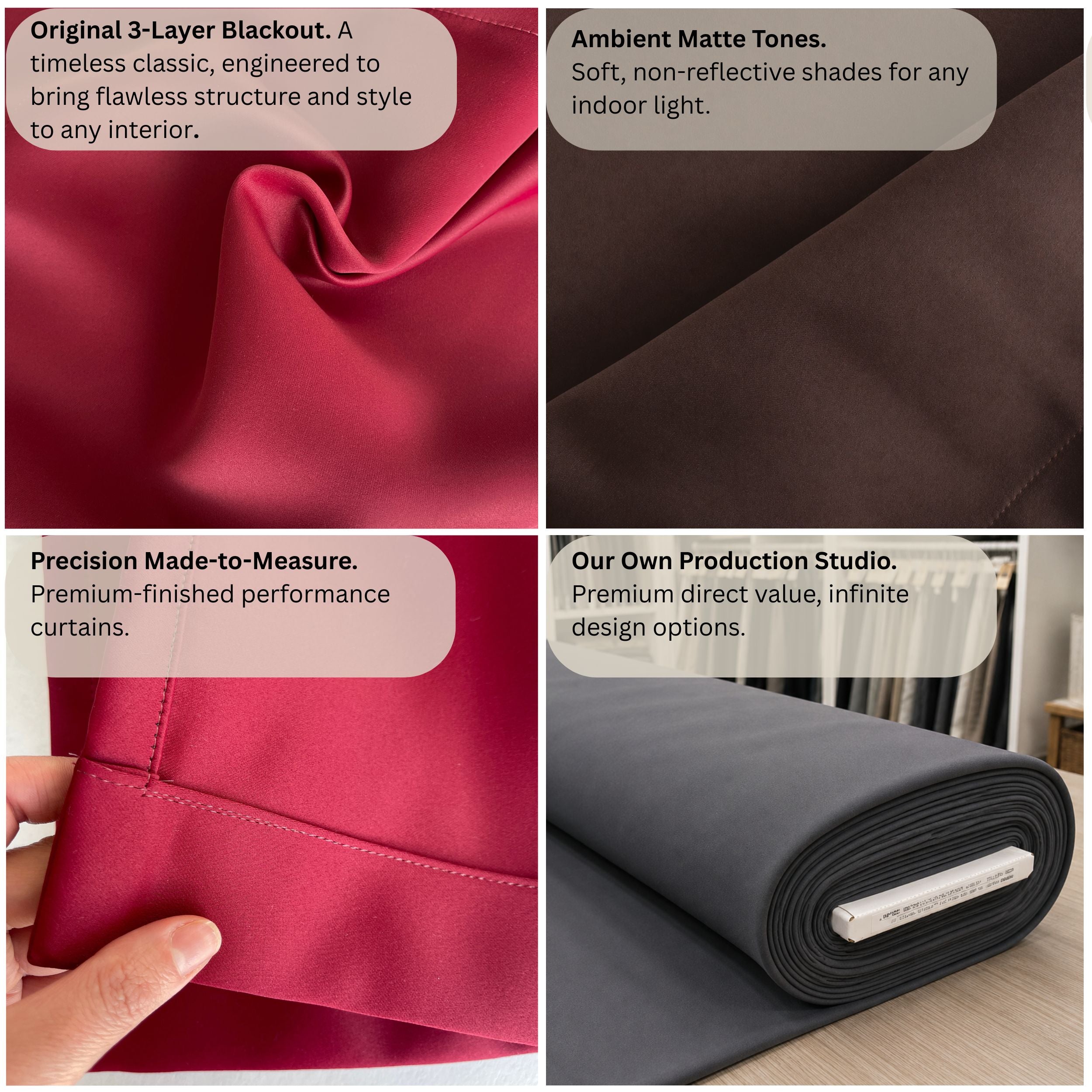 Custom Thermal Blackout Curtains: Made-to-Measure Heat Protection & Sun Blocking Drapes for Bedroom & Nursery | 24 Colors