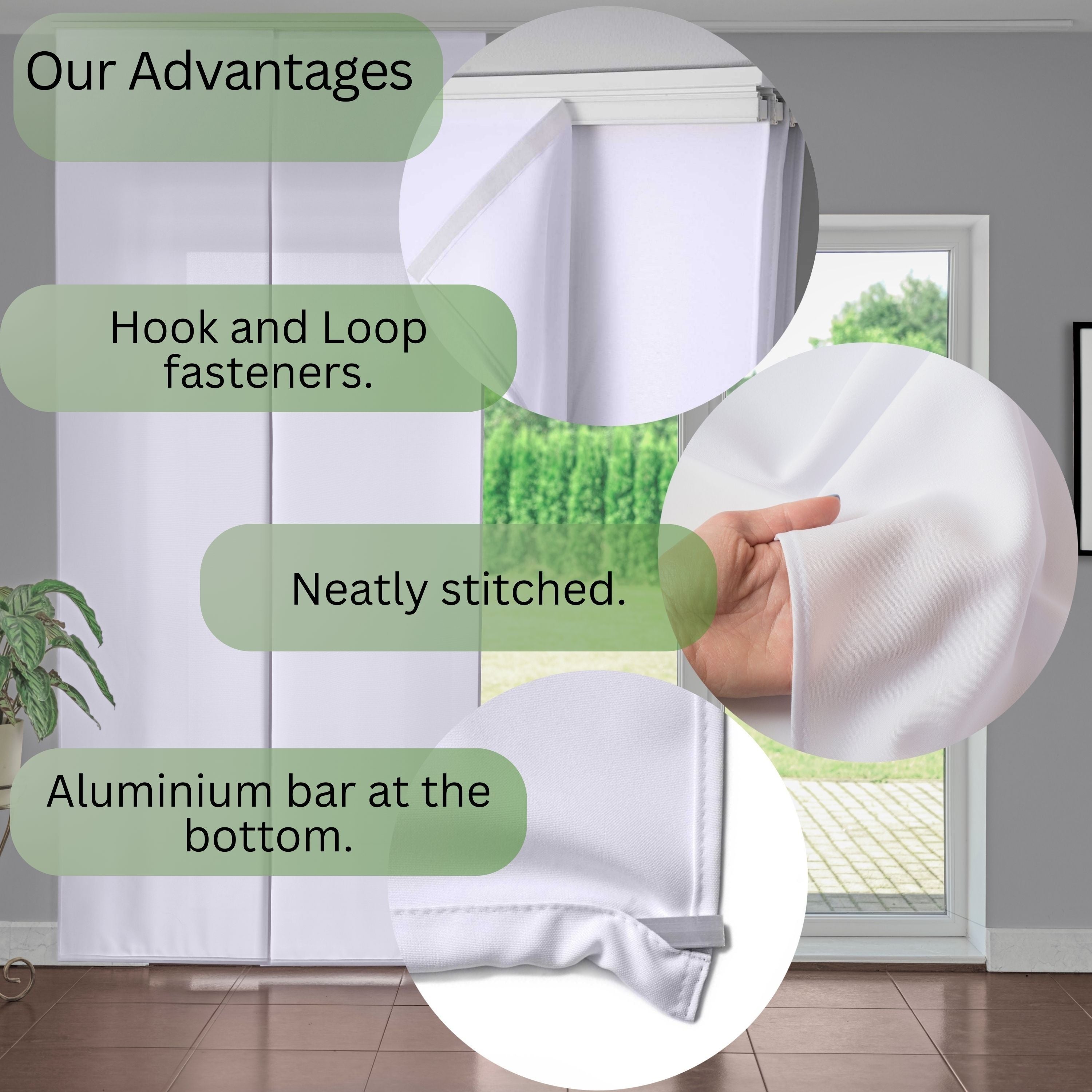 Cortina de panel de pantalla de color beige claro