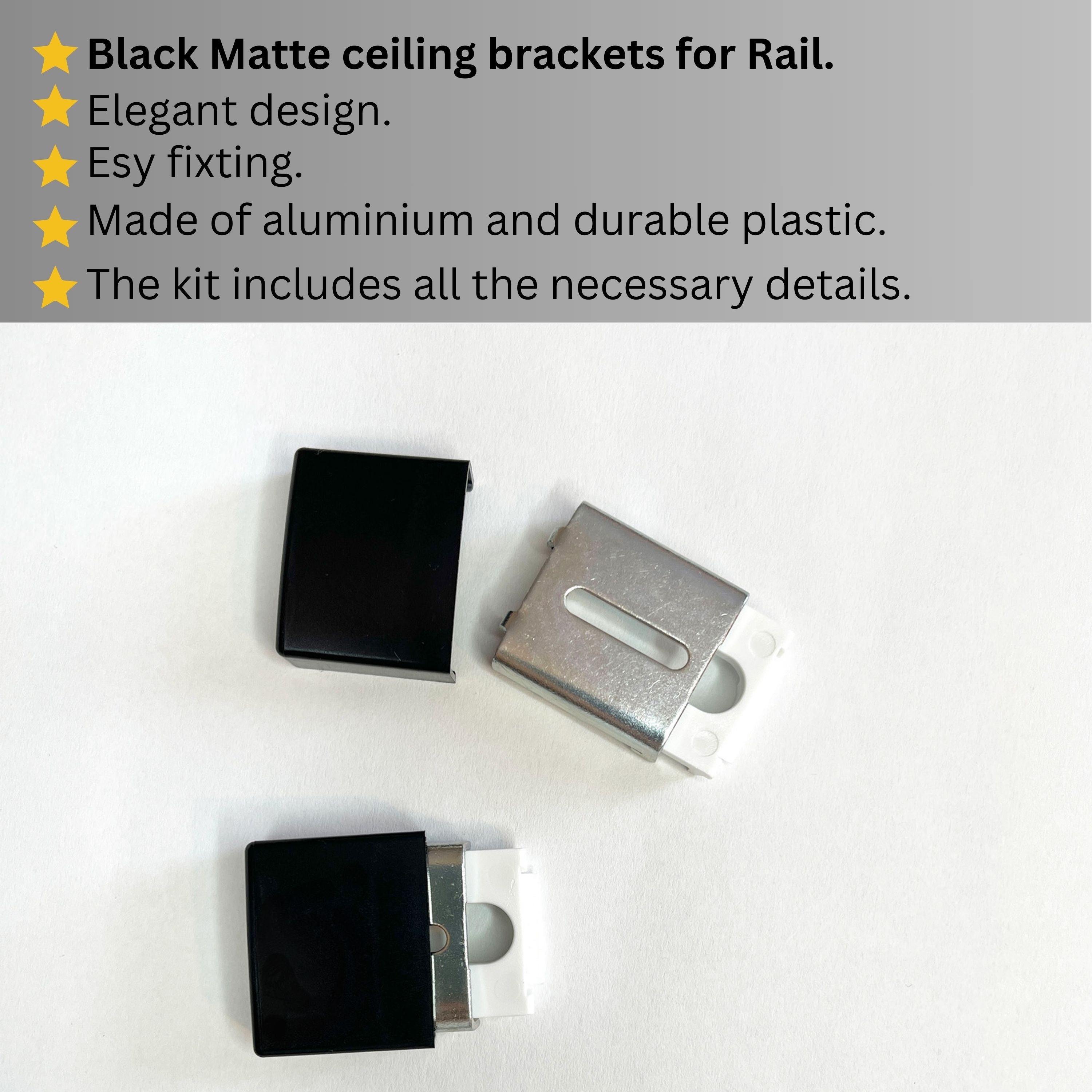 Single Black Matte Curtain Rail: Custom Sizes, Decorative Single Track Rail for Blinds, Curtains, and Sheers, Ceiling-Mount