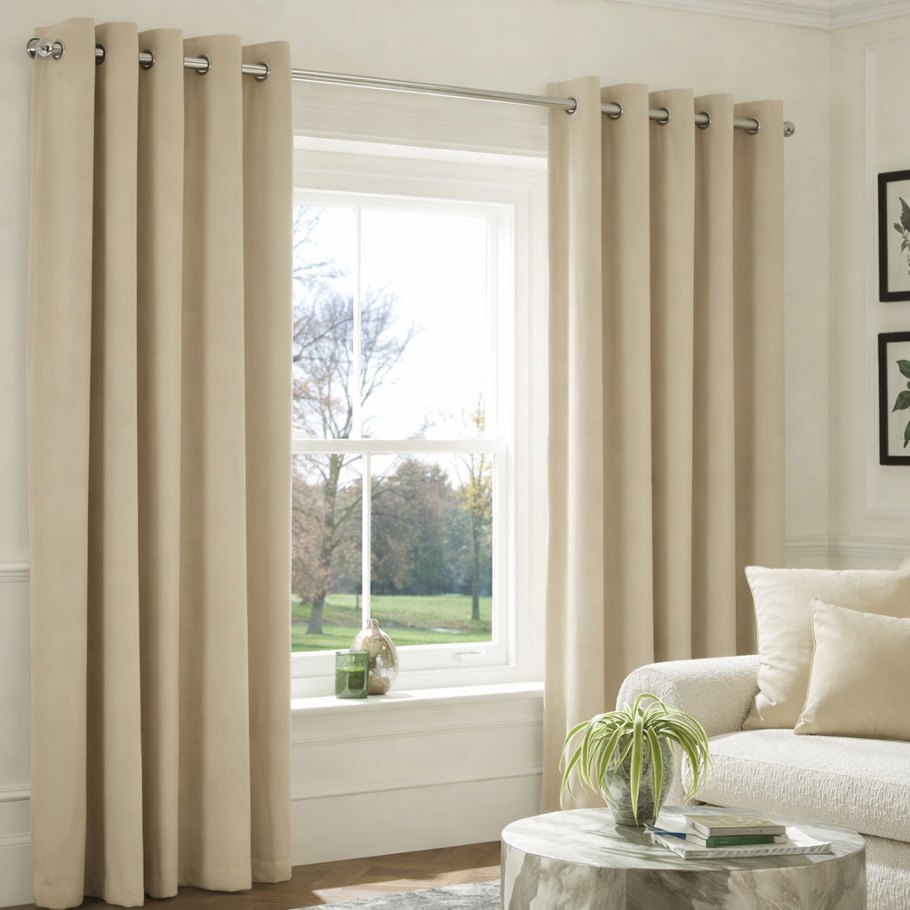 Warm White Off-White Custom Extra Wide Thermal Blackout Curtains | Made-to-Measure Drapes | Made-to-Measure Drapes | 24 colours