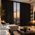 Black Thermal Blackout Curtains - Made-to-Measure Sun Blocking Heat Protection Drapes, Nursery & Living Room, 24 Colours