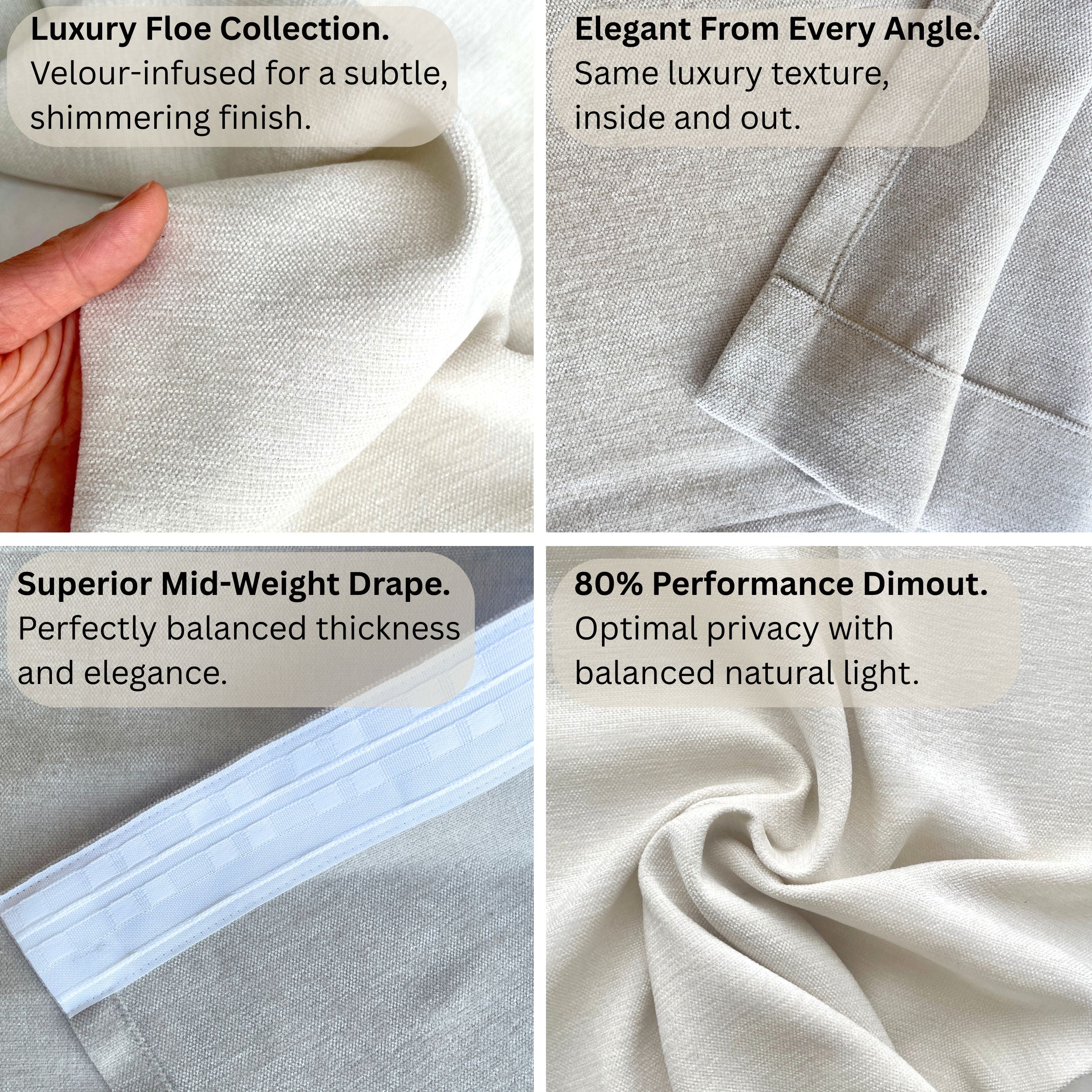 Silver Custom Curtains | Floe Collection: 11 Modern Light-Filtering Shades | Made-to-Measure for Living Rooms