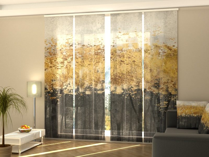 Sliding Panel Curtain Abstract Marble Forest