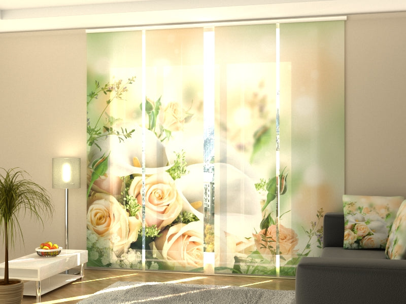 Sliding Panel Curtain Bouquet of Spring Flowers