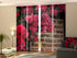 Sliding Panel Curtain Bush of Pink Roses on a Brick Wall