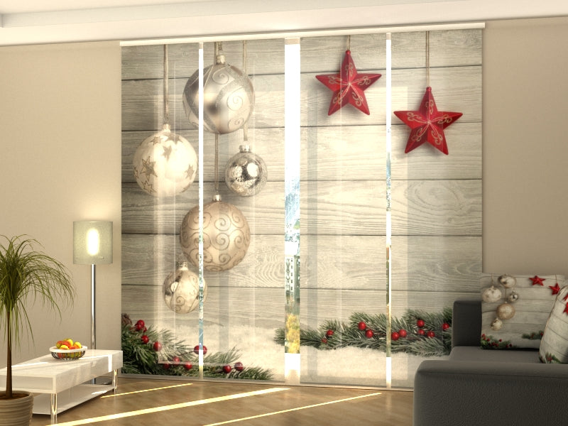 Sliding Panel Curtain Elegant Christmas Decorations