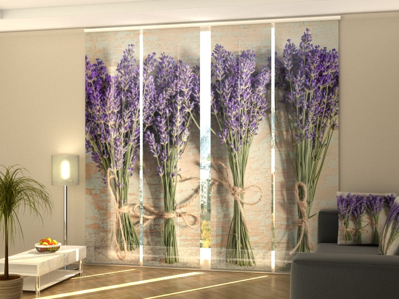 Sliding Panel Curtain French Lavender Bouquets