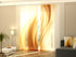 Sliding Panel Curtain Golden Abstract Wave