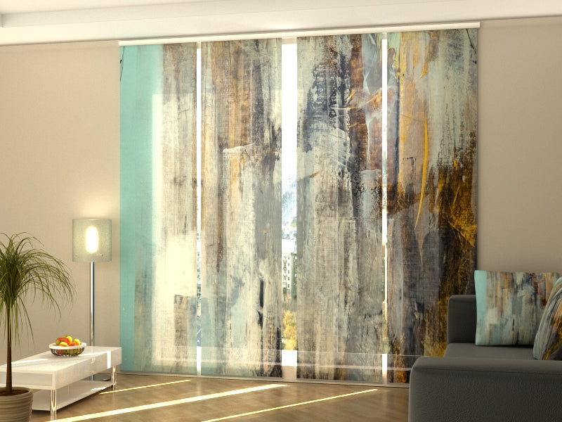 Sliding Panel Curtain Light Painted Texture