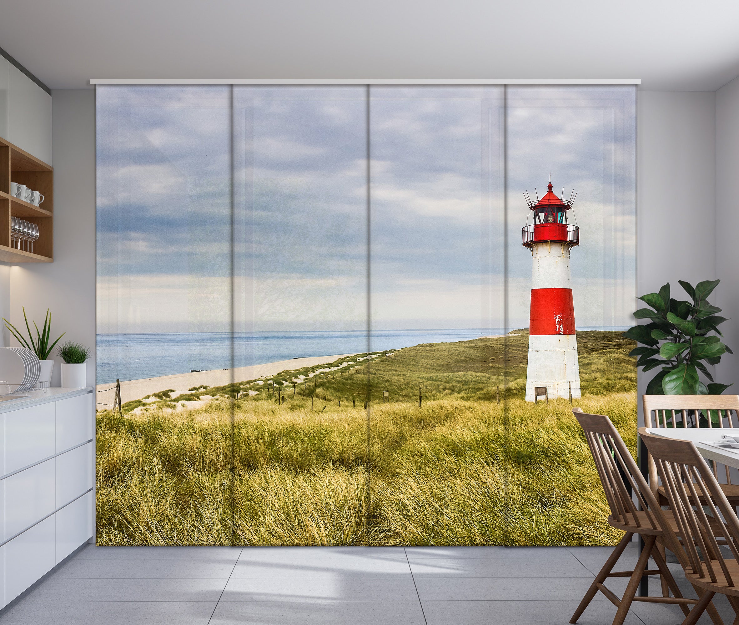 Sliding Panel Curtain Lighthouse List Ost on Sylt Island
