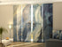 Sliding Panel Curtain Luxury Abstraction in Blue and Gold