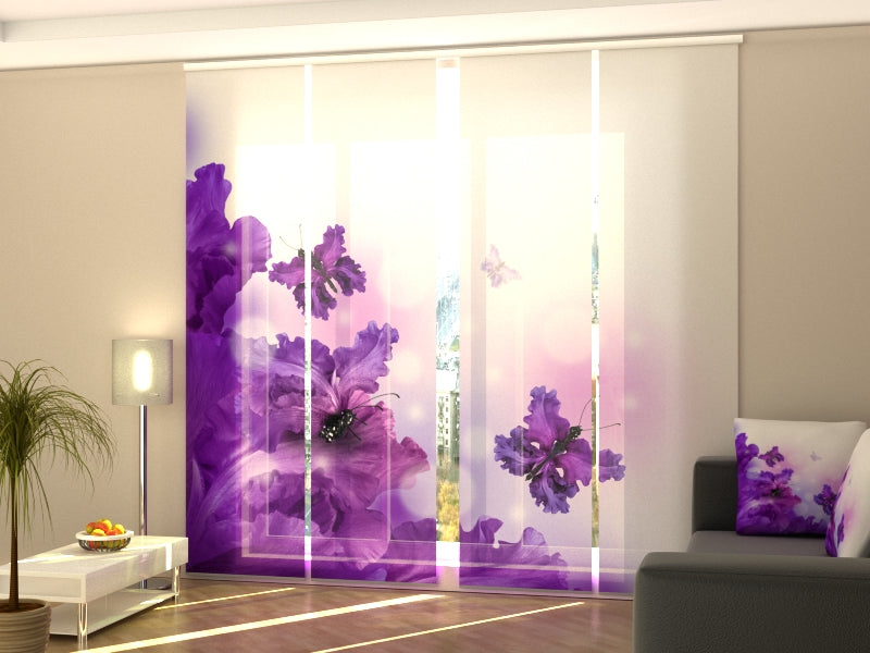 Sliding Panel Curtain Magic Purple Butterflies