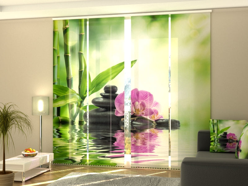 Sliding Panel Curtain Orchids and Sun