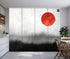 Sliding Panel Curtain Oriental Painting with Hieroglyphs of: Eternity, Freedom, Happiness, Well-being