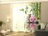 Sliding Panel Curtain Pink Orchid with Bamboo and Stones