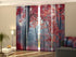 Sliding Panel Curtain Red Leaves in Mist