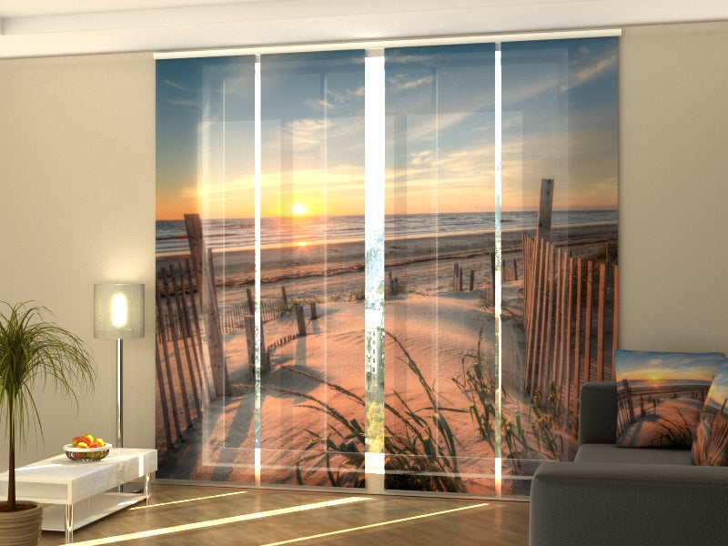Sliding Panel Curtain Sunrise over Sand Dunes at the Corolla Beach