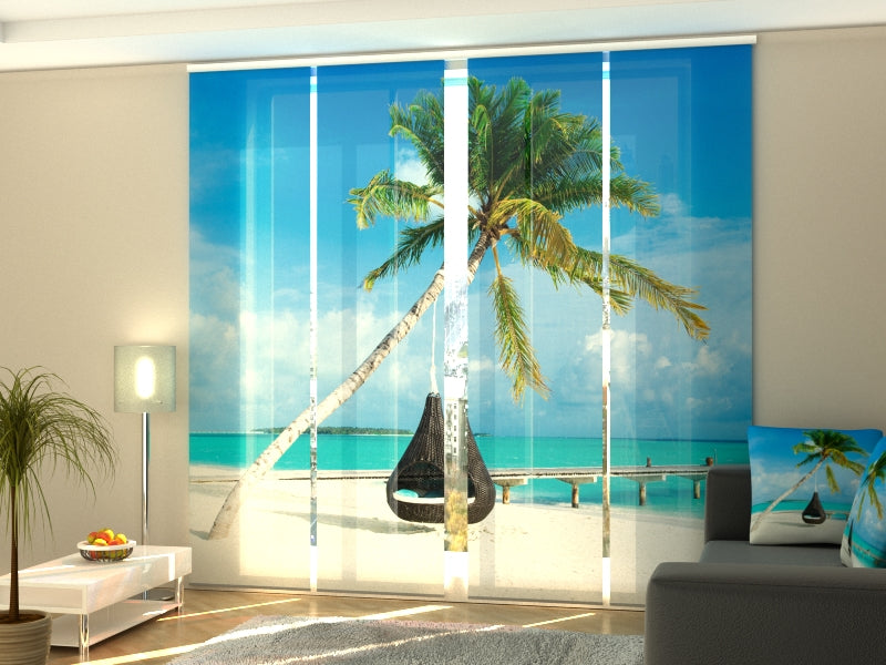 Sliding Panel Curtain Swing-Daybed at Maldives Beach