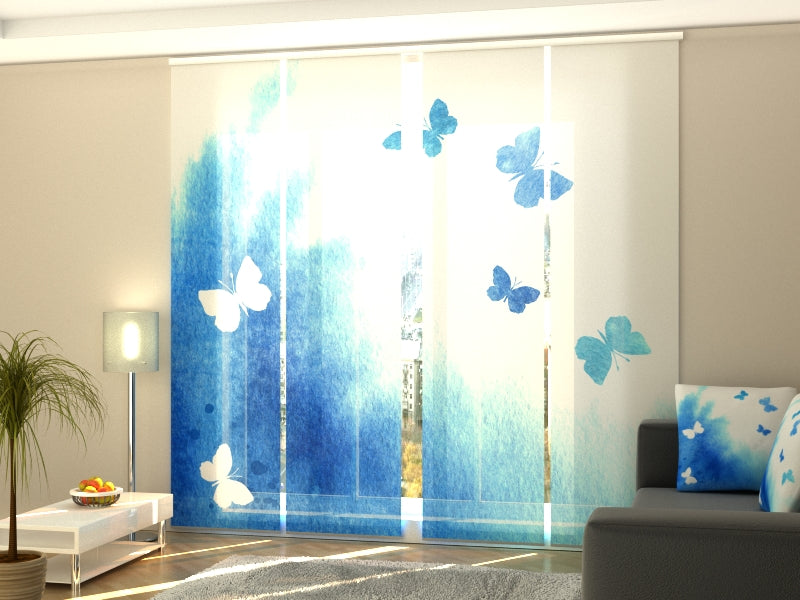 Sliding Panel Curtain Watercolour Butterflies