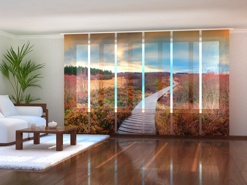 Sliding Panel Curtain Beautiful Autumn Landscape
