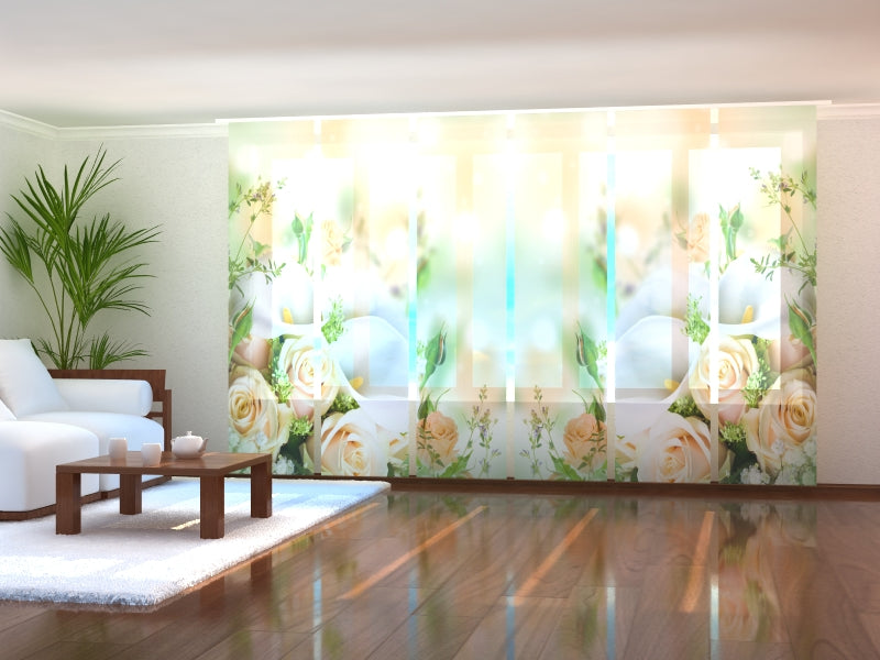 Sliding Panel Curtain Bouquet of Spring Flowers