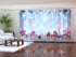 Sliding Panel Curtain Christmas Red and Golden Baubles