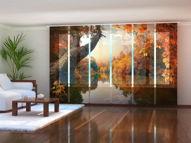 Sliding Panel Curtain Delightfull Orange Autumn