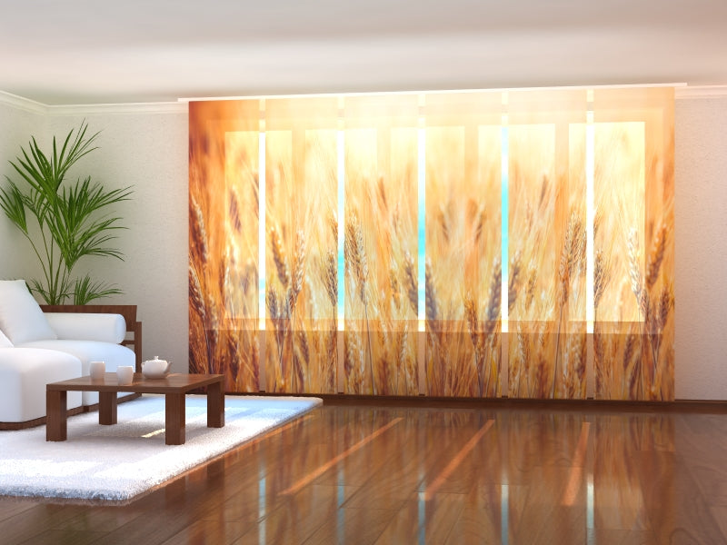 Sliding Panel Curtain Golden Wheat Field