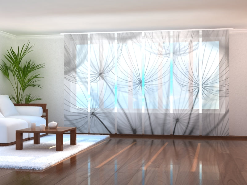 Sliding Panel Curtain Gray Dandelion