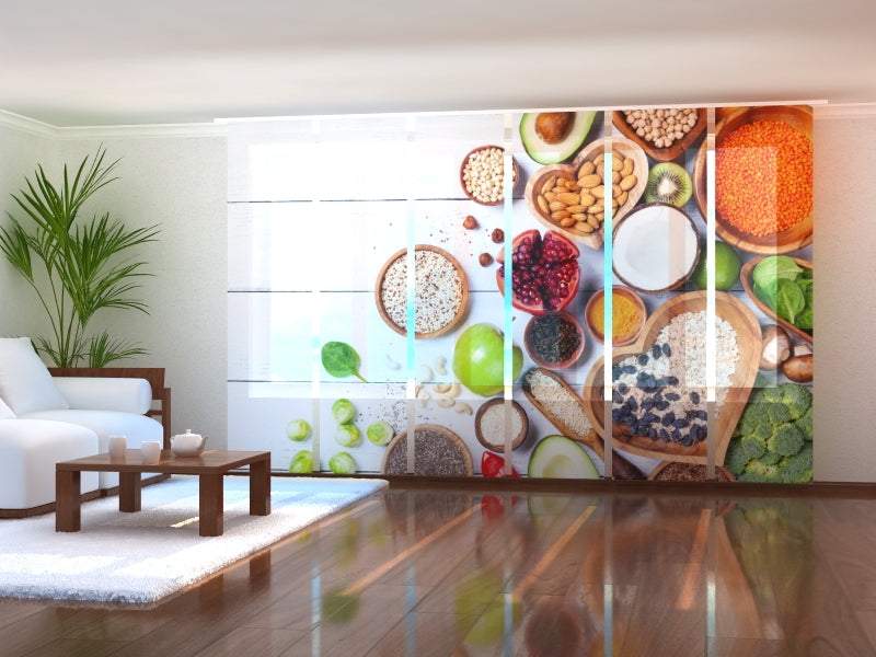 Sliding Panel Curtain Healthy Food