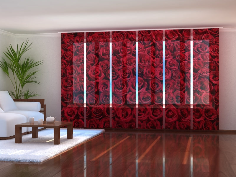 Sliding Panel Curtain Lovely Red Roses