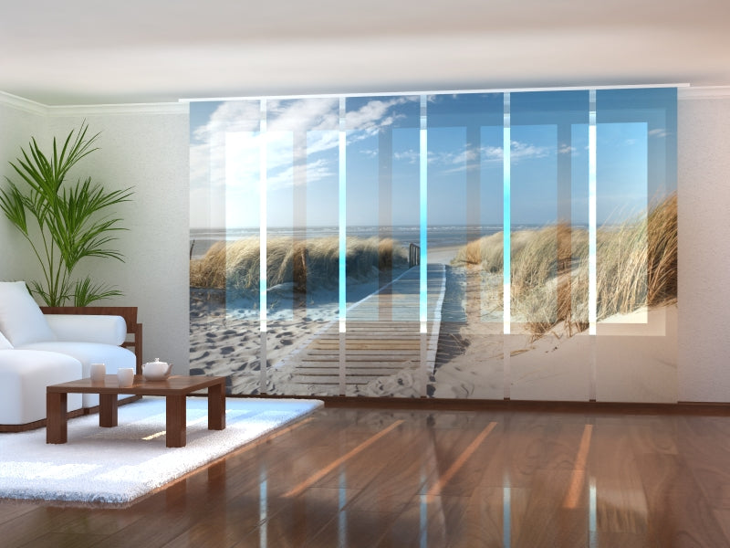 Sliding Panel Curtain North Sea Beach on Langeoog
