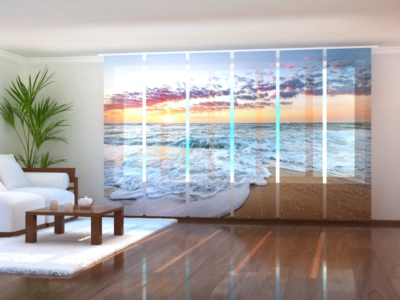Sliding Panel Curtain Ocean Sunrise