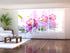 Sliding Panel Curtain Pink Orchid on Green Leaf