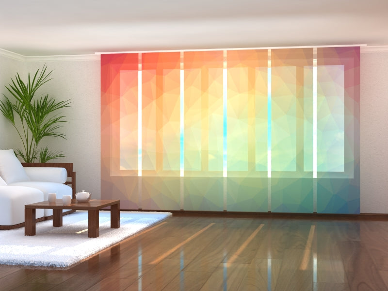 Sliding Panel Curtain Rainbow Abstraction