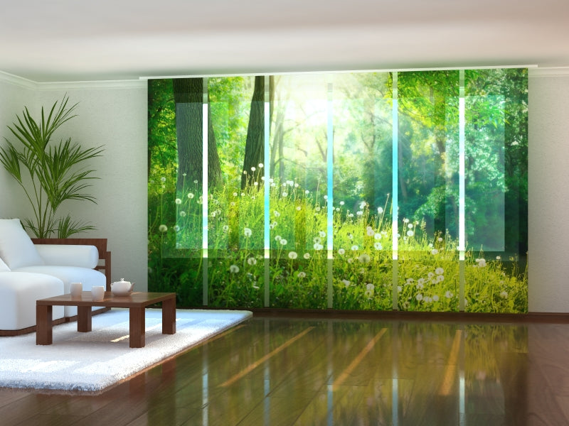 Sliding Panel Curtain Summer Dandelions