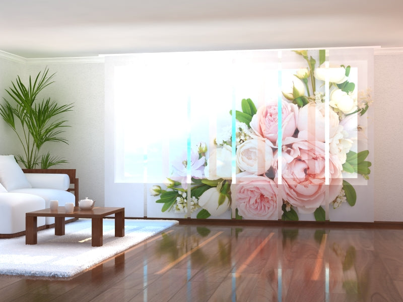 Sliding Panel Curtain Summer Delicate Roses