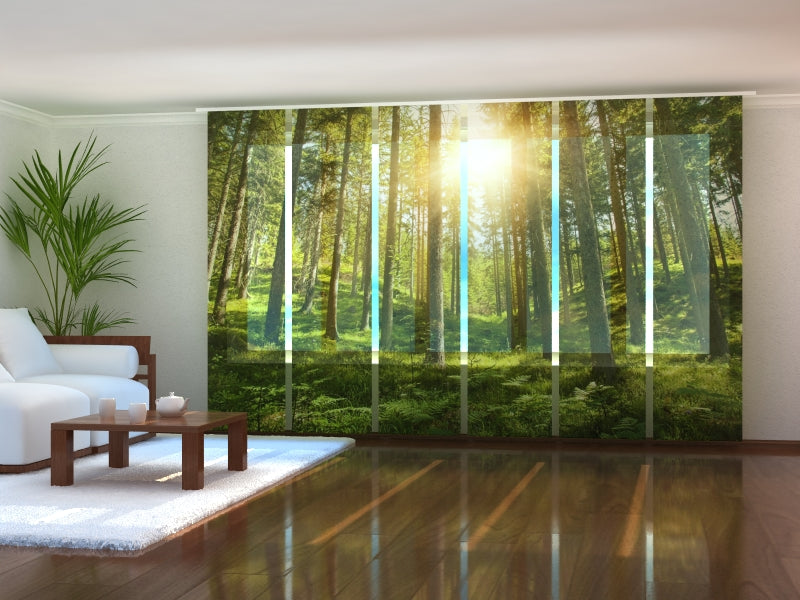 Sliding Panel Curtain Sunny Forest