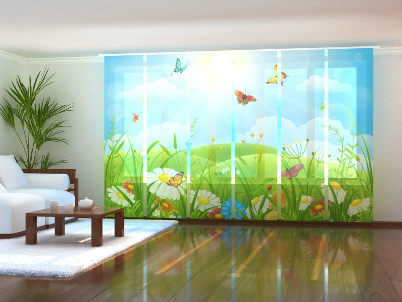 Sliding Panel Curtain Sunny meadow