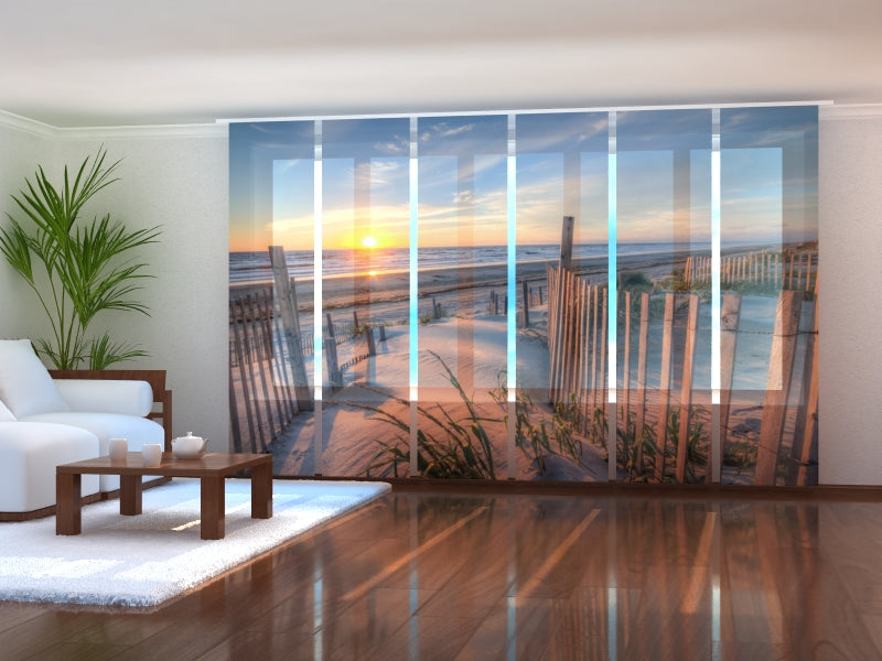 Sliding Panel Curtain Sunrise over Sand Dunes at the Corolla Beach