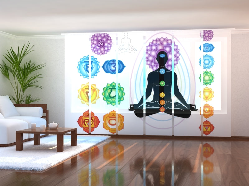 Sliding Panel Curtain The 7 Chakra Symbols