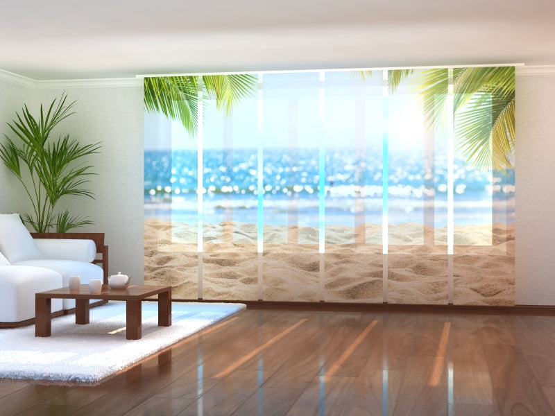 Sliding Panel Curtain Tropical Landscape